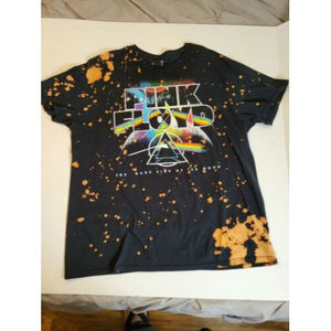 Pink Floyd The Dark Side Of The Moon Black Bleached Distressed Shirt Large